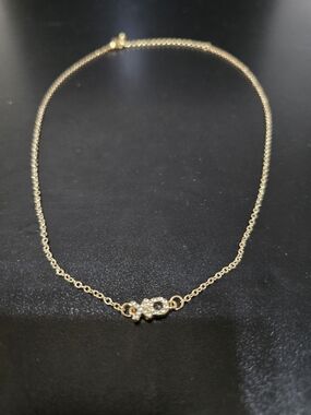 Delicate Gold Cubic Zirconia XO Pendant Necklace - Women